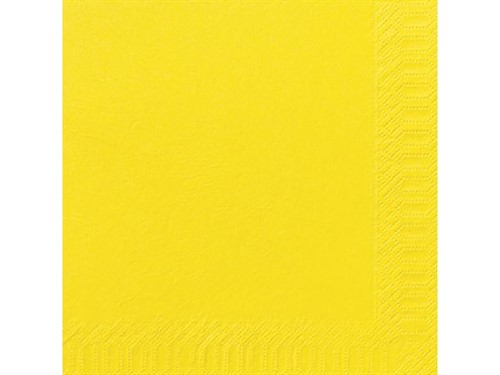 Servett, 3-lag, 40 cm, gul, 125 st/förp