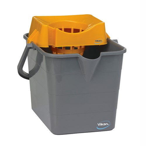 Svabbhink grå 15 liter inkl vridskål gul