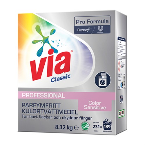 VIA tvättmedel color sensitive 8,32 kg