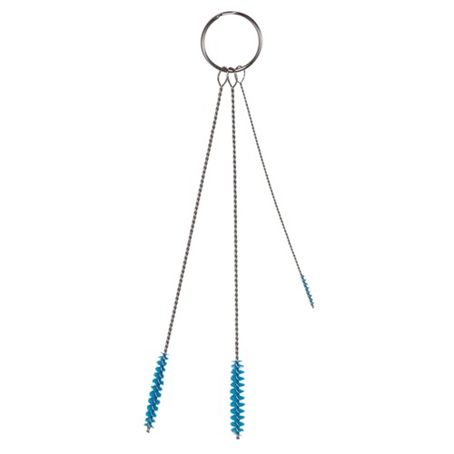 Borstset med 3 små borstar, mjuk blå