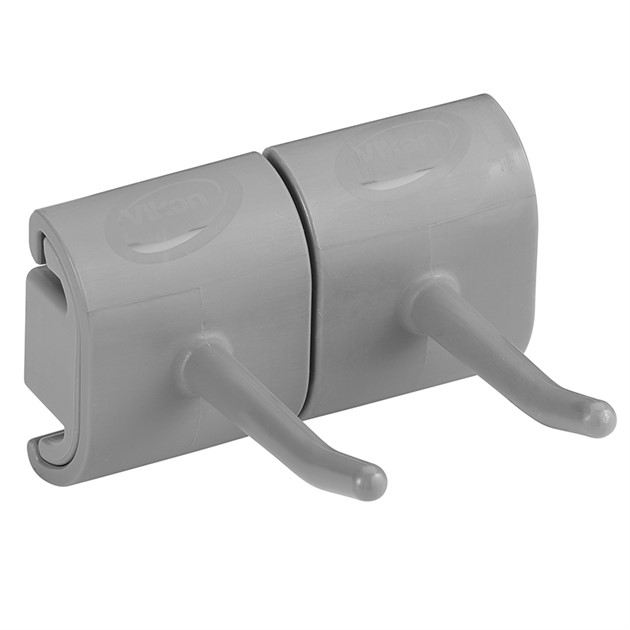 Hygieniskt Väggupphäng, krok dubbelmodul, 82 mm, Grå