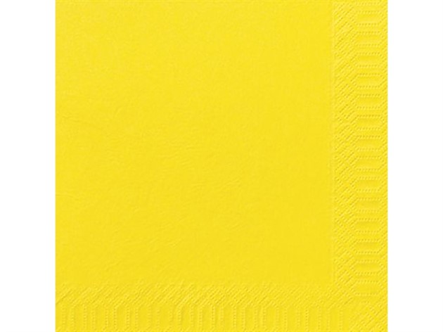 Servett, 3-lag, 40 cm, gul, 125 st/förp