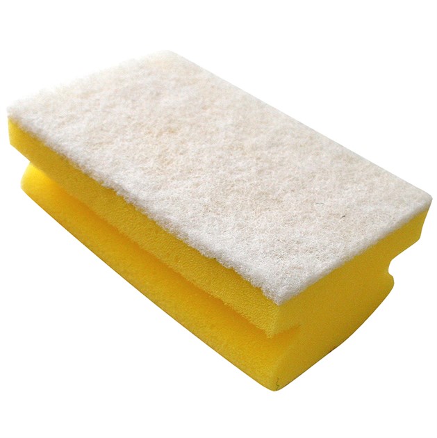 Skursvamp med grepp, gul/vit