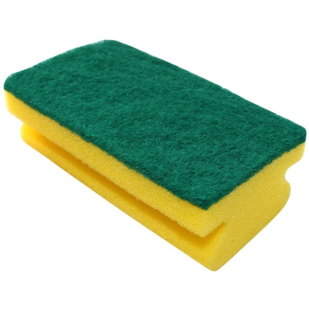 Skursvamp med grepp, gul/grön