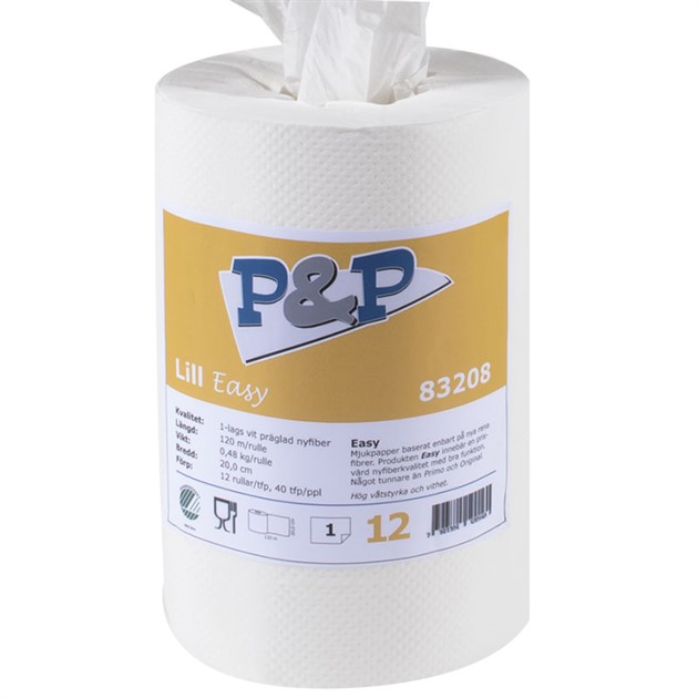 Lilltork vit easy i kartong, 12 rlr/krt
